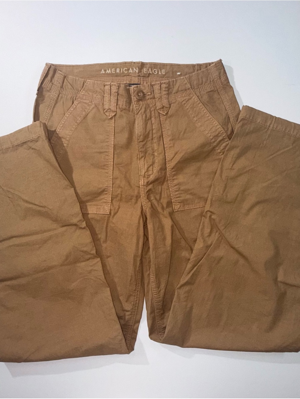 American Eagle Baggy Jogger Cargo Pants Brown Stretch Utility Pockets Size 4 NWT - Picture 6 of 10